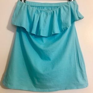 Lilly Pulitzer Aqua cotton strapless top